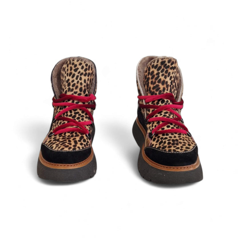 Viola Ricci Regina - tronchetto nero animalier - kombat Nuovo