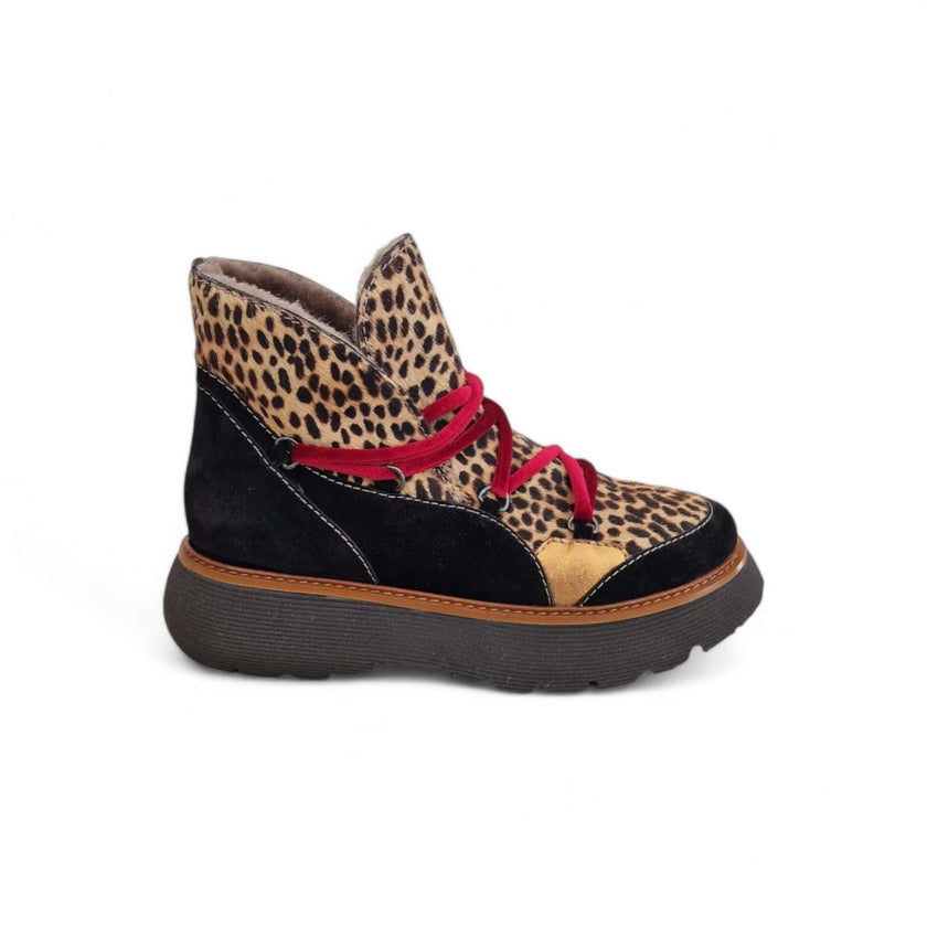 Viola Ricci Regina - tronchetto nero animalier - kombat Nuovo