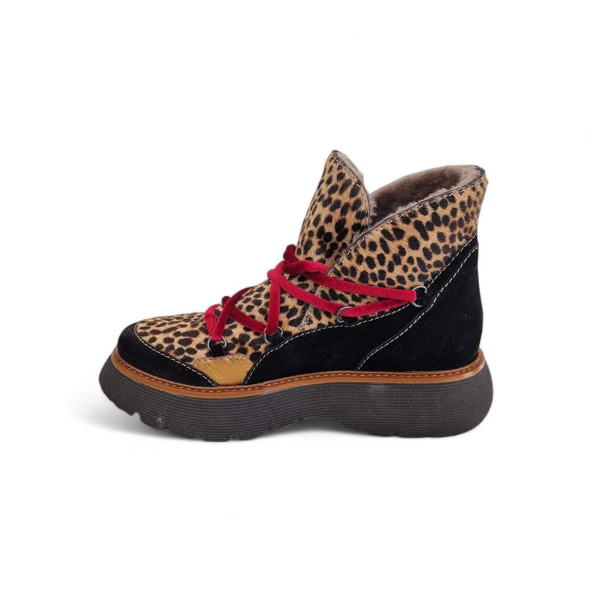 Viola Ricci Regina - tronchetto nero animalier - kombat Nuovo