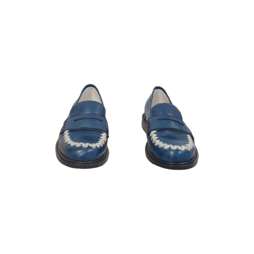 Viola Ricci Gaia - Mocassino nappa glove bleu' - lana Consegna Veloce