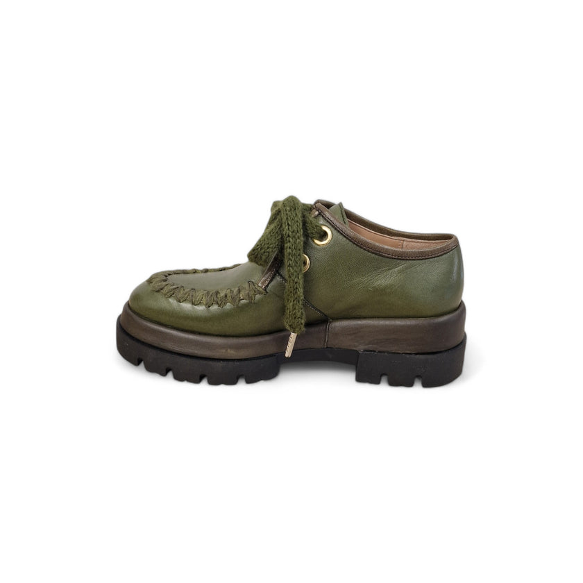 Viola Ricci Gio - Scarpa allacciata verde In Vendita