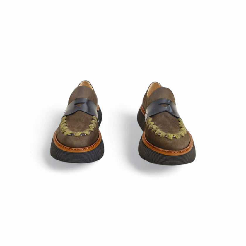 Viola Ricci Polly - mocassino in pelle - verde Saldi