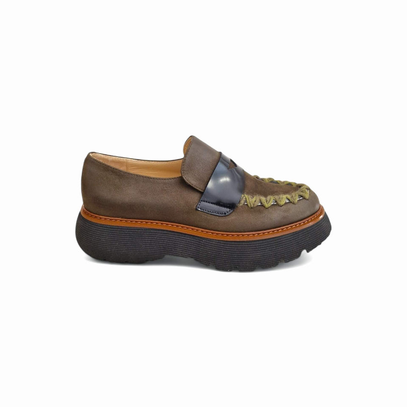 Viola Ricci Polly - mocassino in pelle - verde Saldi