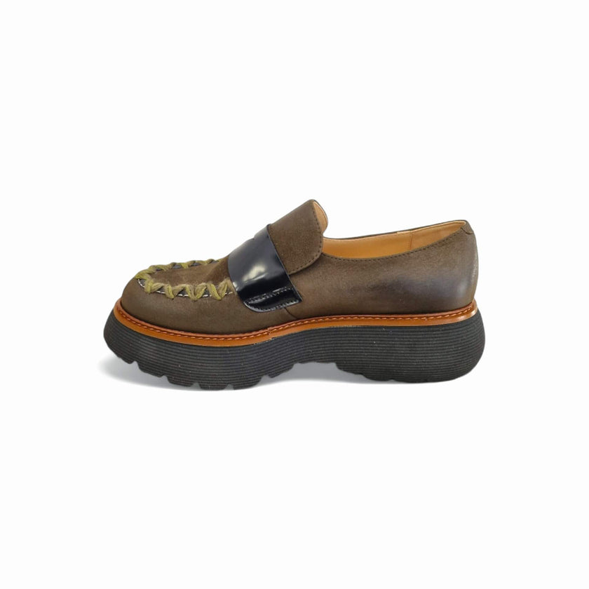 Viola Ricci Polly - mocassino in pelle - verde Saldi