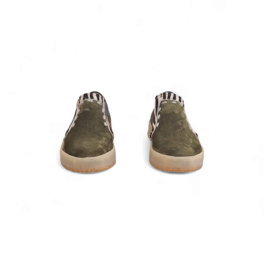 Viola Ricci Regina - slip on in pelle verde animalier - smith Saldi Di Fabbrica