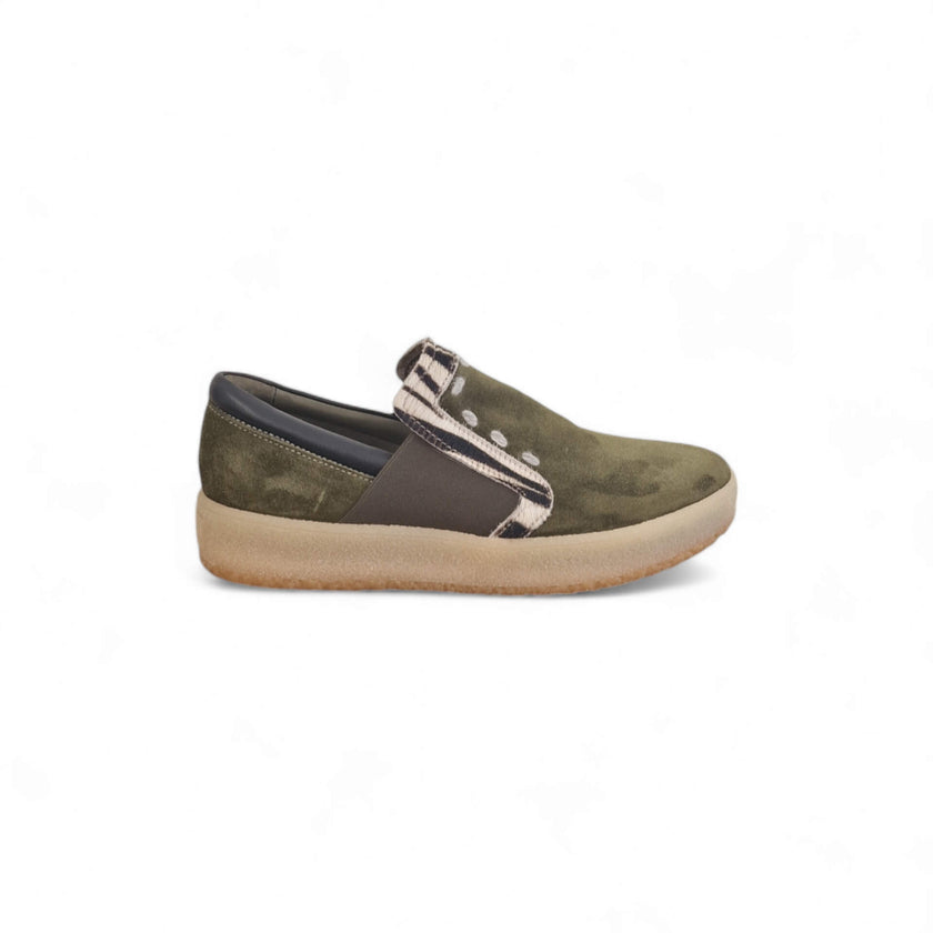 Viola Ricci Regina - slip on in pelle verde animalier - smith Saldi Di Fabbrica