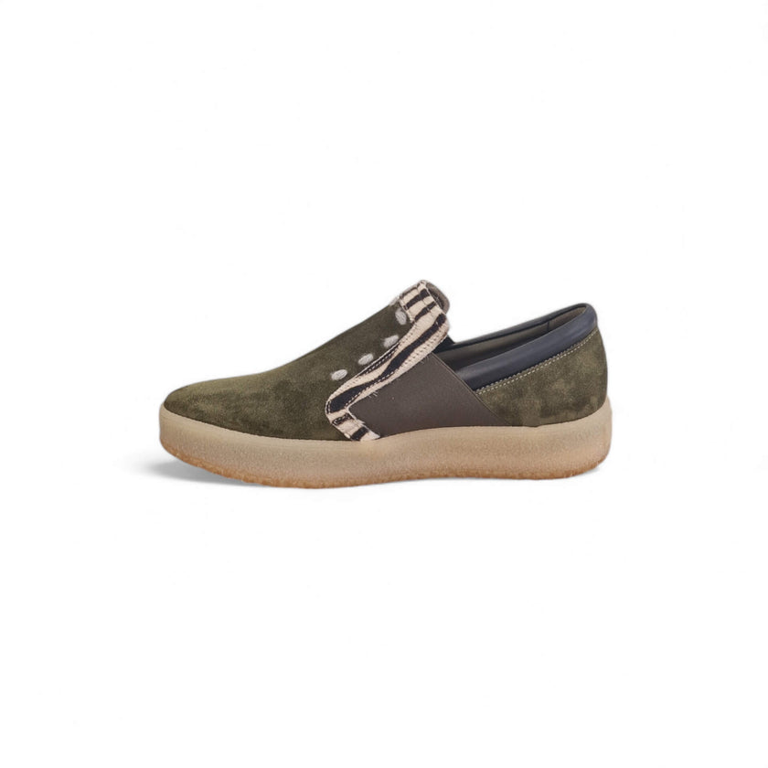 Viola Ricci Regina - slip on in pelle verde animalier - smith Saldi Di Fabbrica