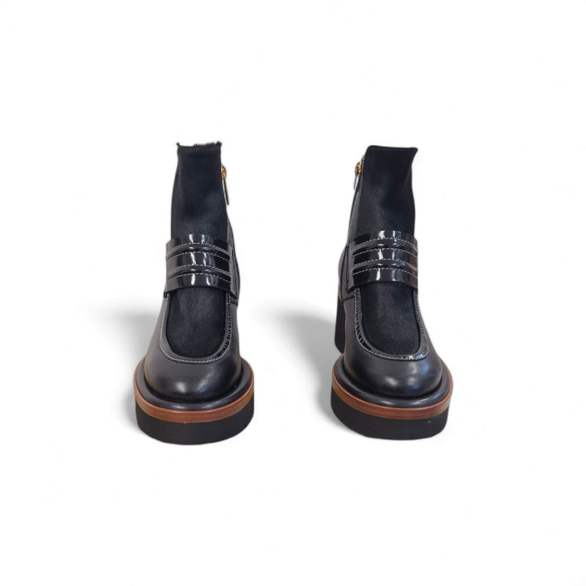 Viola Ricci Bianca - Stivalleto in pelle nero Qualità