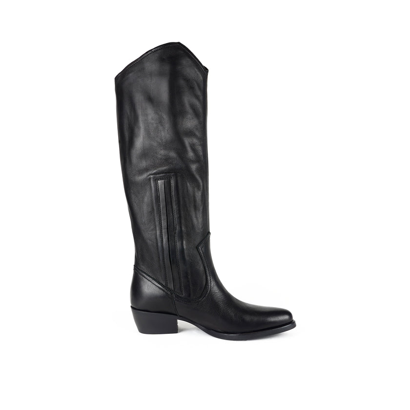 Viola Ricci Luise - Stivale alto in pelle Nero Prezzo Ridotto