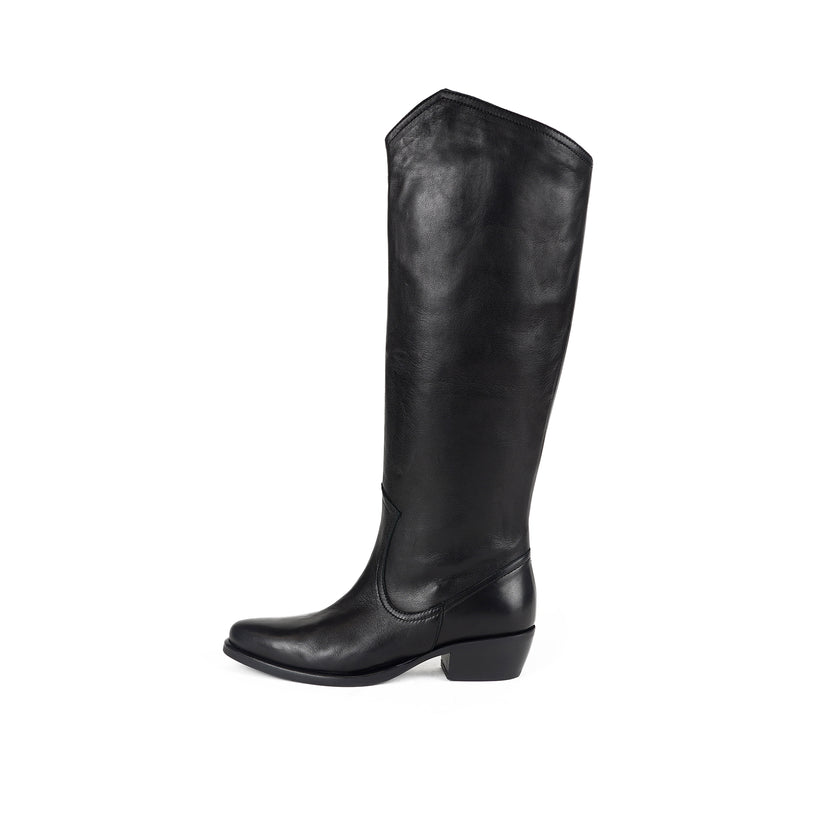 Viola Ricci Luise - Stivale alto in pelle Nero Prezzo Ridotto