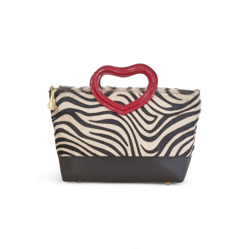 Viola Ricci Love - Borsa in pelle bianco e nero - cuore Hotsell