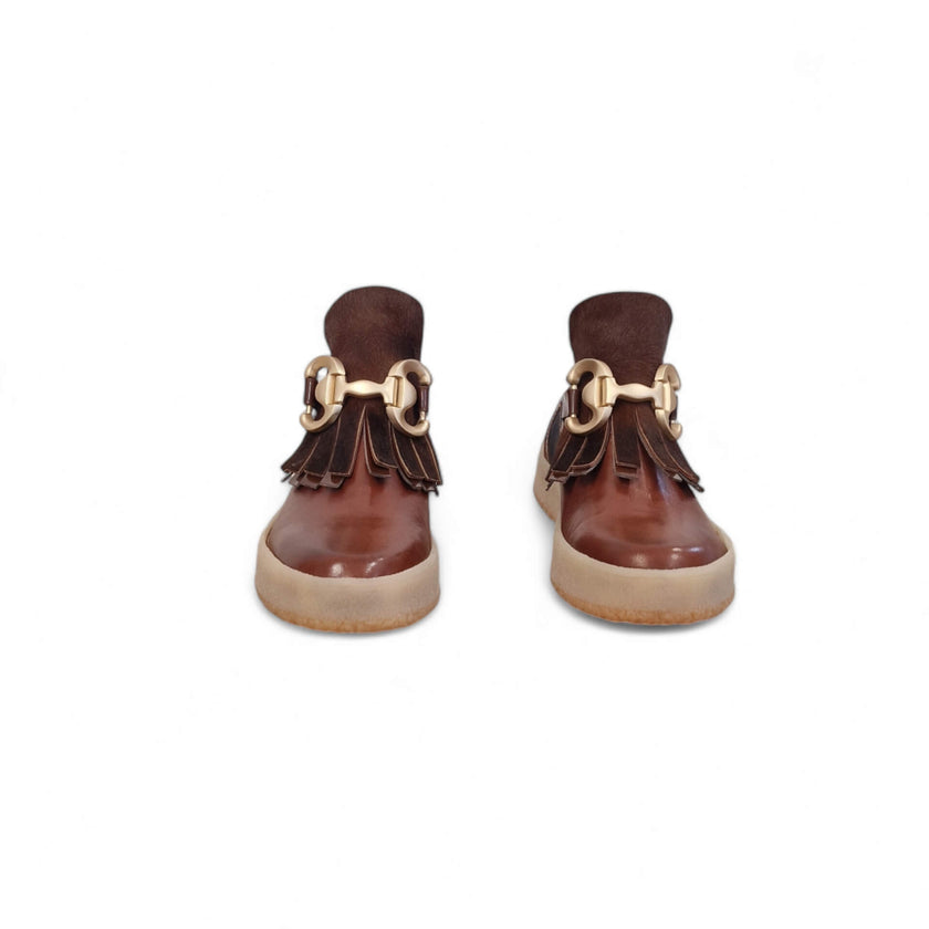 Viola Ricci Polly - Stivaletto beatles rhum con frangia Moda