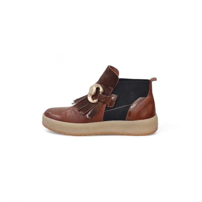 Viola Ricci Polly - Stivaletto beatles rhum con frangia Moda