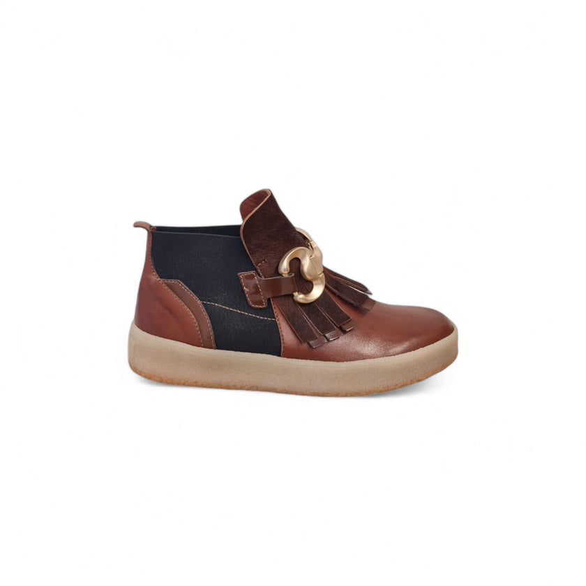 Viola Ricci Polly - Stivaletto beatles rhum con frangia Moda
