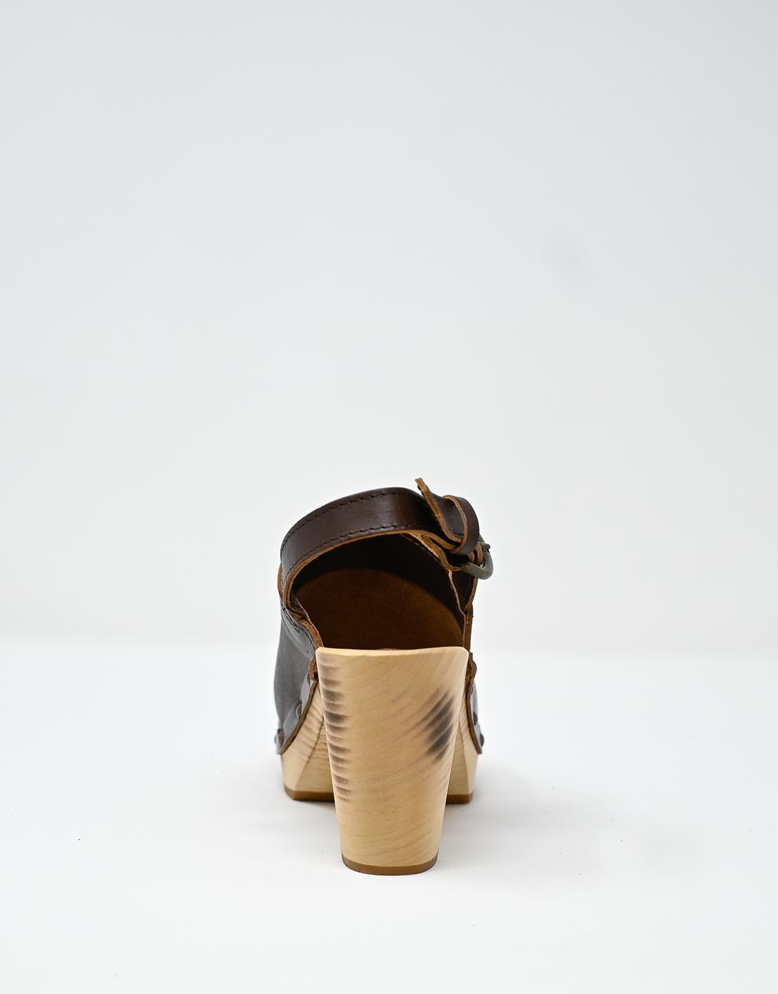 Wally Walker zoccolo in pelle dark chestnut Olandflex by astorflex Nuovo