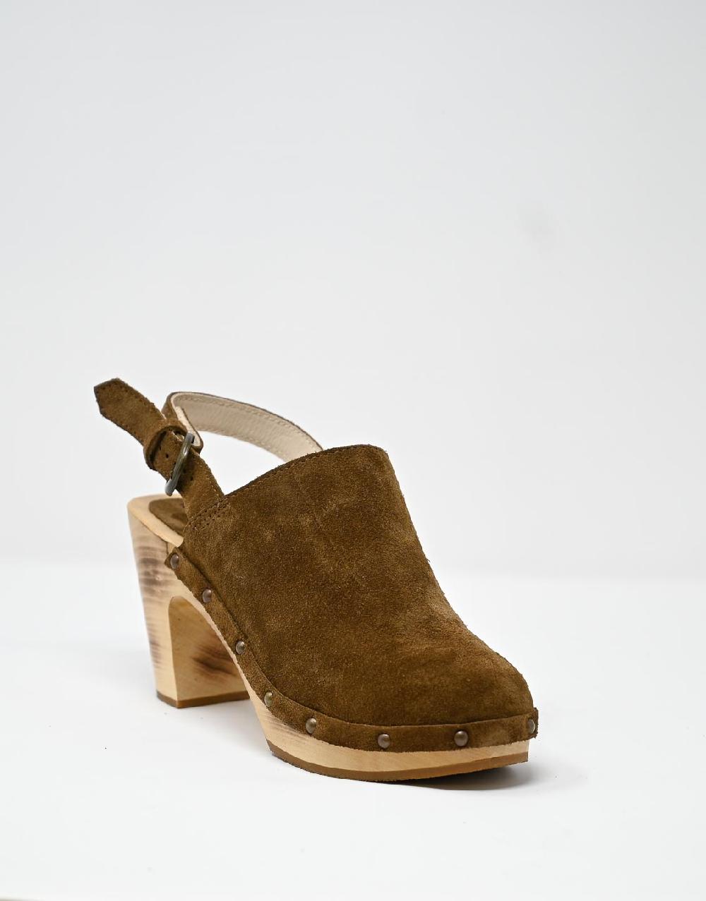 Wally Walker zoccolo in pelle scamosciata dark chestnut Olandflex by astorflex Vendita