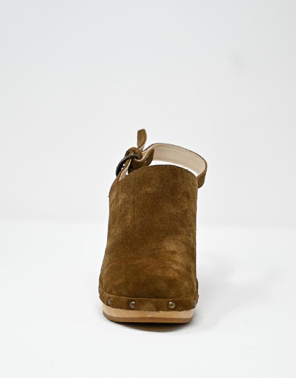 Wally Walker zoccolo in pelle scamosciata dark chestnut Olandflex by astorflex Vendita