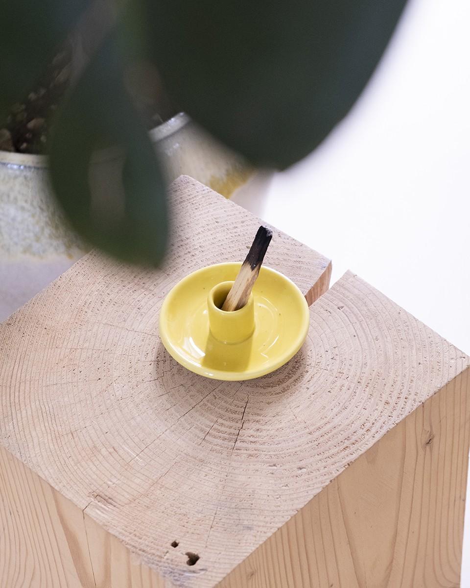 Wood'd PALO SANTO PLATE YELLOW In Linea