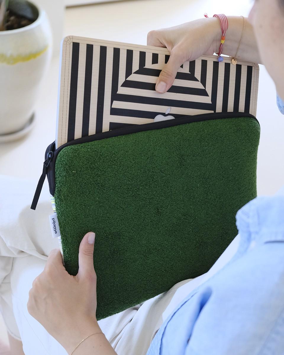 Wood'd Patch Green Macbook Case Vendita Economica