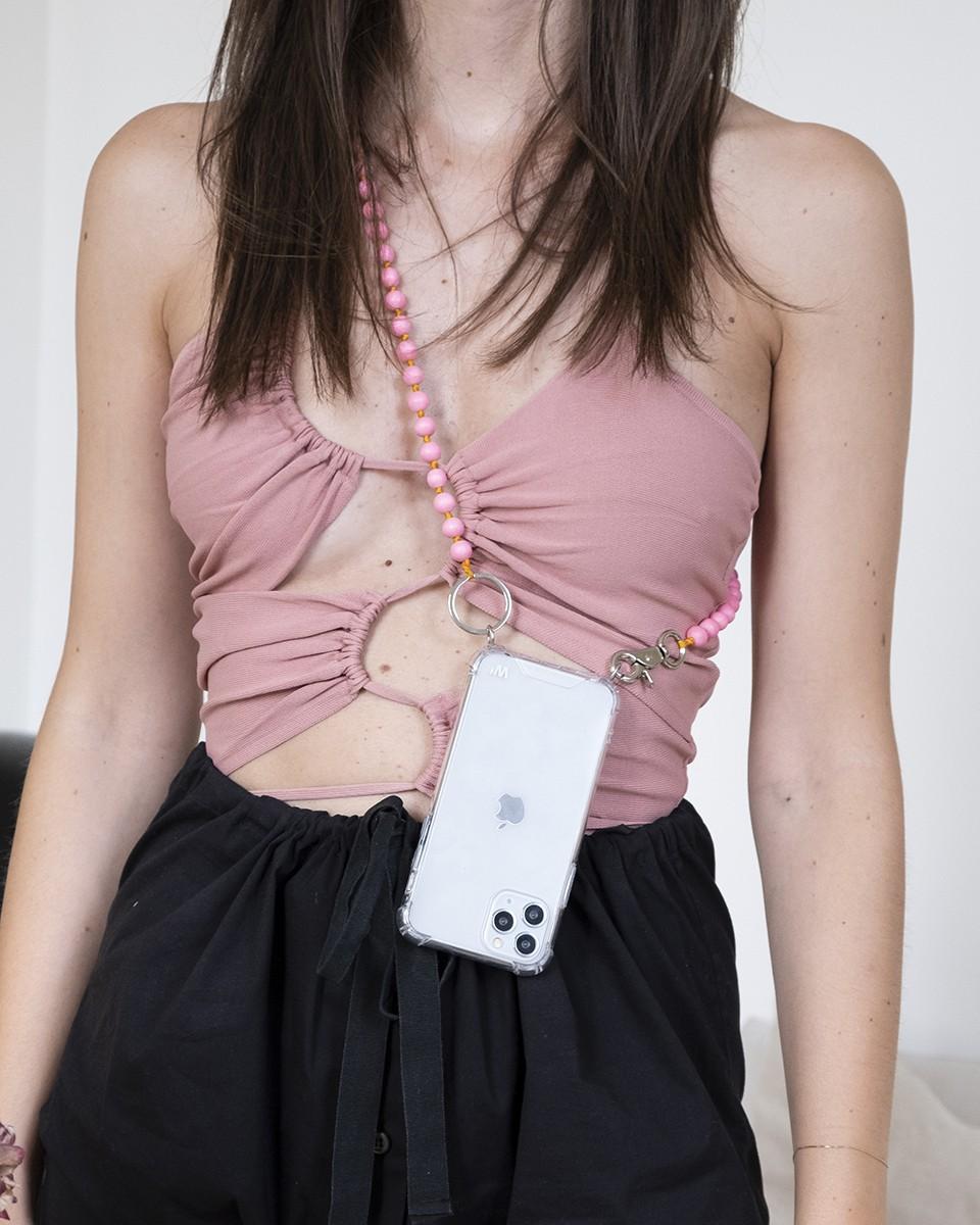 Wood'd Pearls Pink Necklace Negozi Online