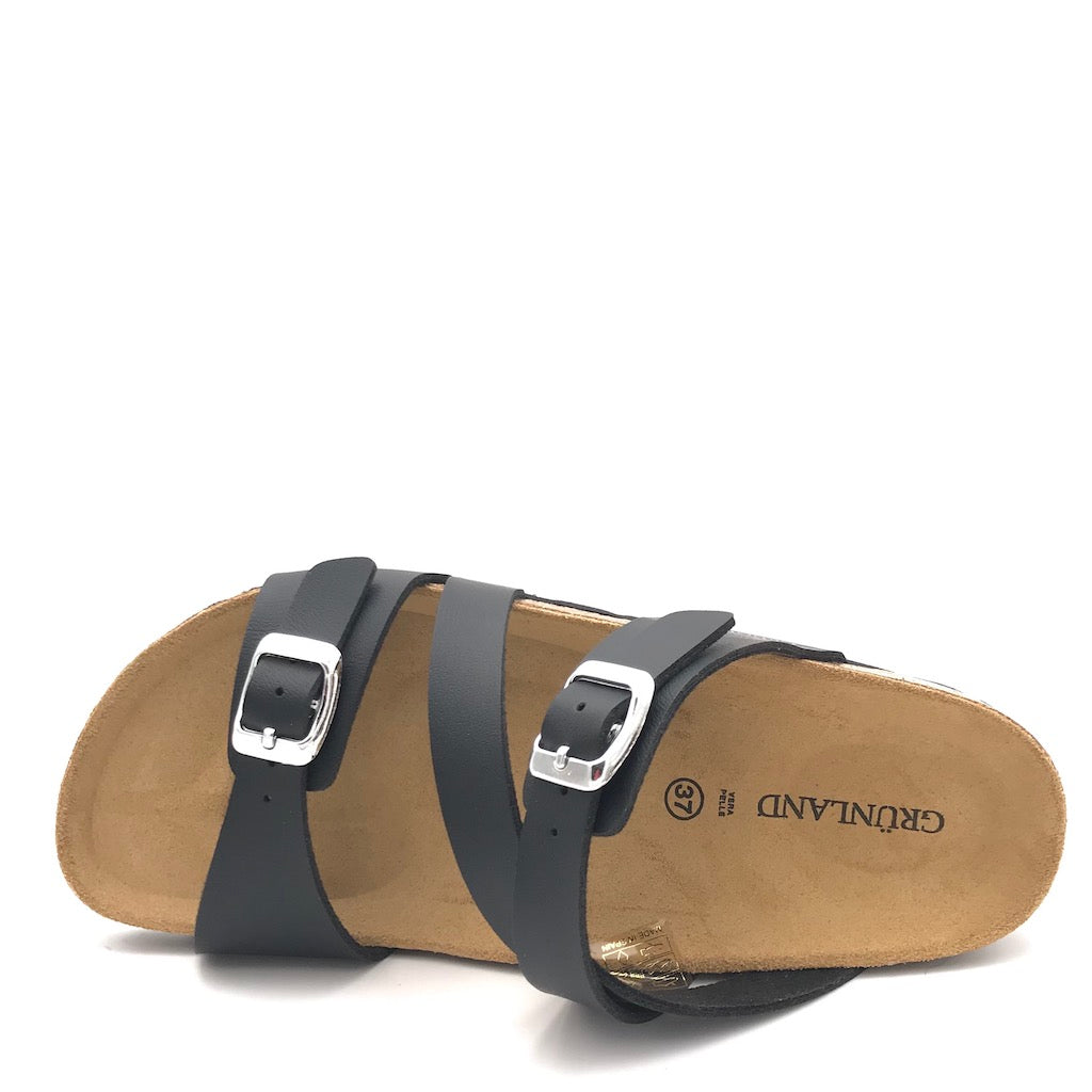Zulian Calzature Ciabatta Sara fascia incrociata nera Presa