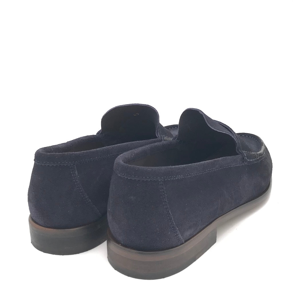 Zulian Calzature Mocassino in velour blu Sottocosto