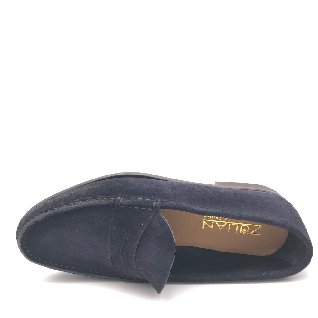 Zulian Calzature Mocassino in velour blu Sottocosto
