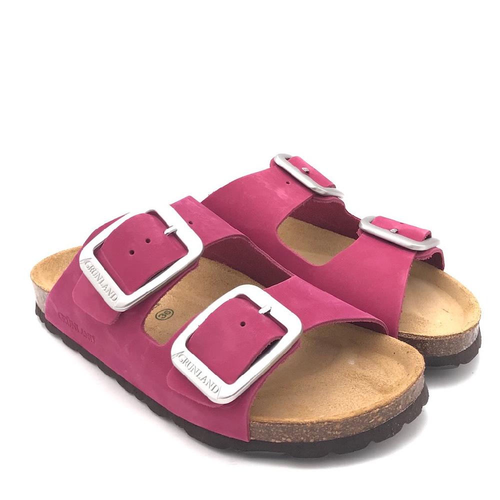 Zulian Calzature Ciabatta Sara doppia fibbia nabuk porpora Spedizione Gratuita