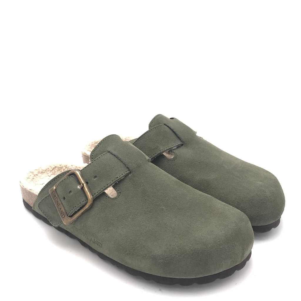 Zulian Calzature Ciabatta Sara shearling oliva Qualità Garantita