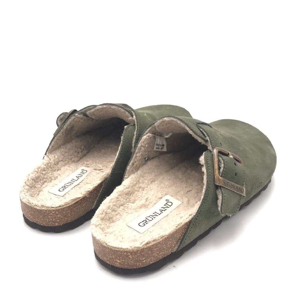 Zulian Calzature Ciabatta Sara shearling oliva Qualità Garantita