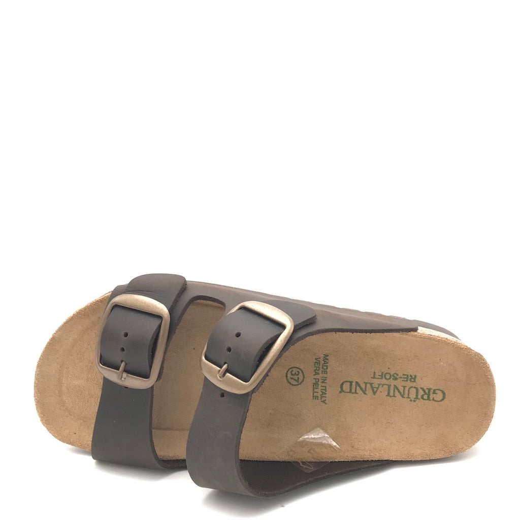 Zulian Calzature Ciabatta Hola doppia fibbia moro Acquista Ora