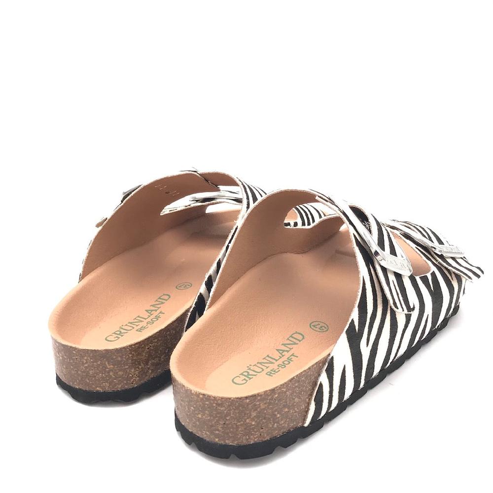 Zulian Calzature Ciabatta Enny doppia fibbia cavallino zebrato Sconto