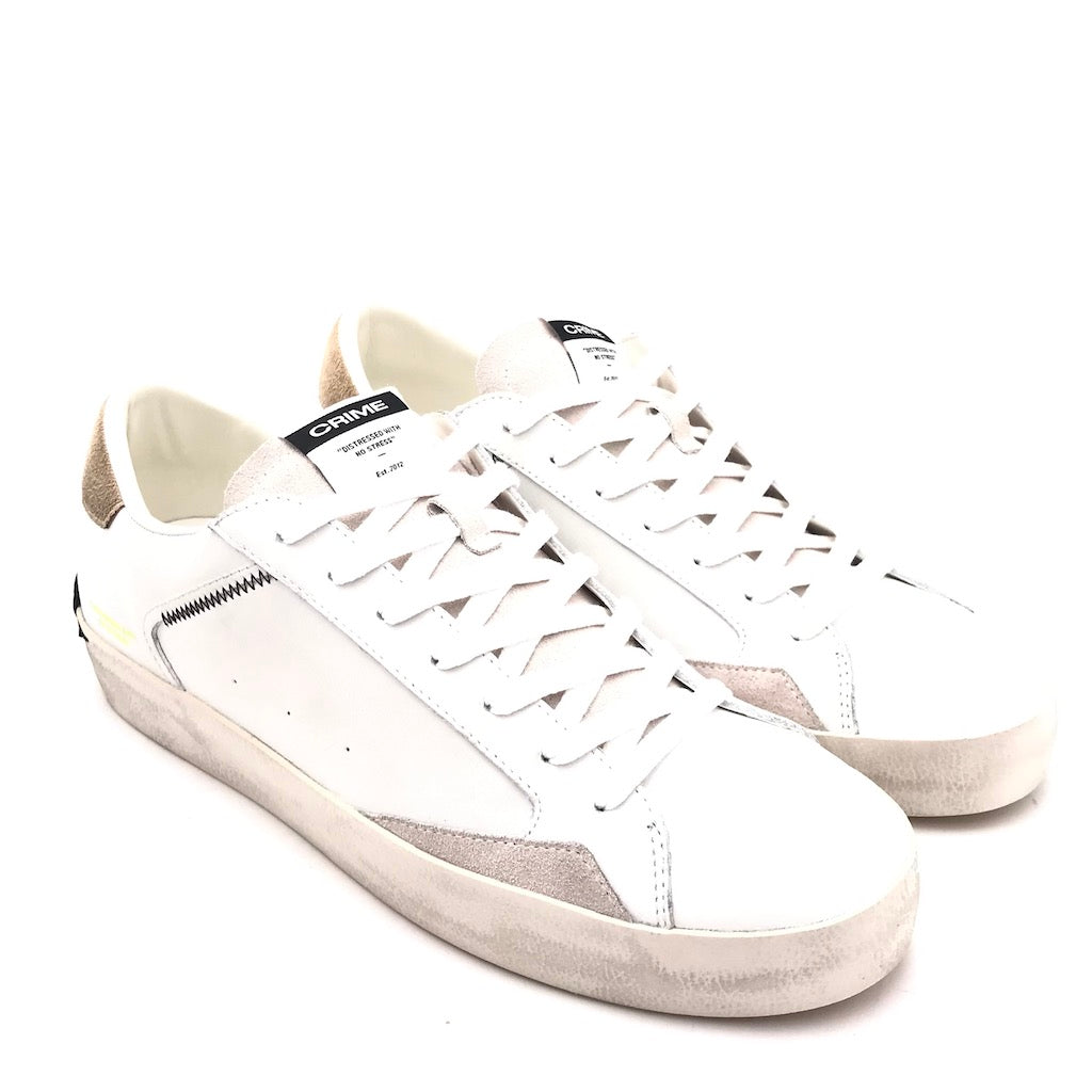 Zulian Calzature Sneakers Distrassed bianco-beige Promozione