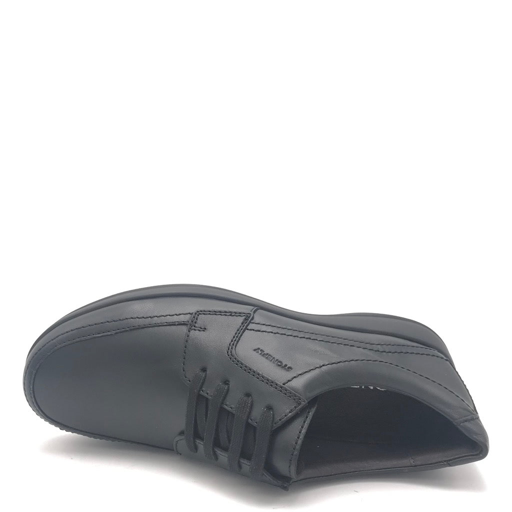 Zulian Calzature Scarpa Season allacciata in nappa nera Pezzi Unici