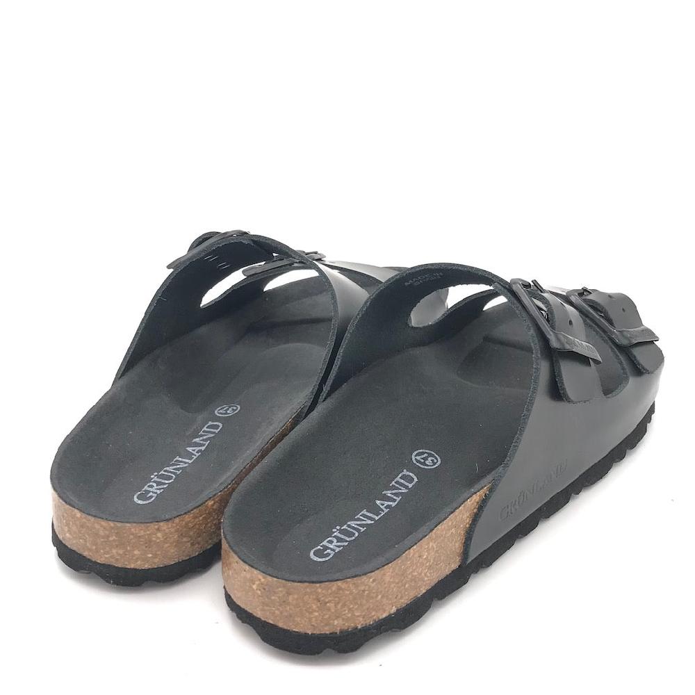 Zulian Calzature Ciabatta Sara doppia fibbia pelle nera Affare Del Giorno