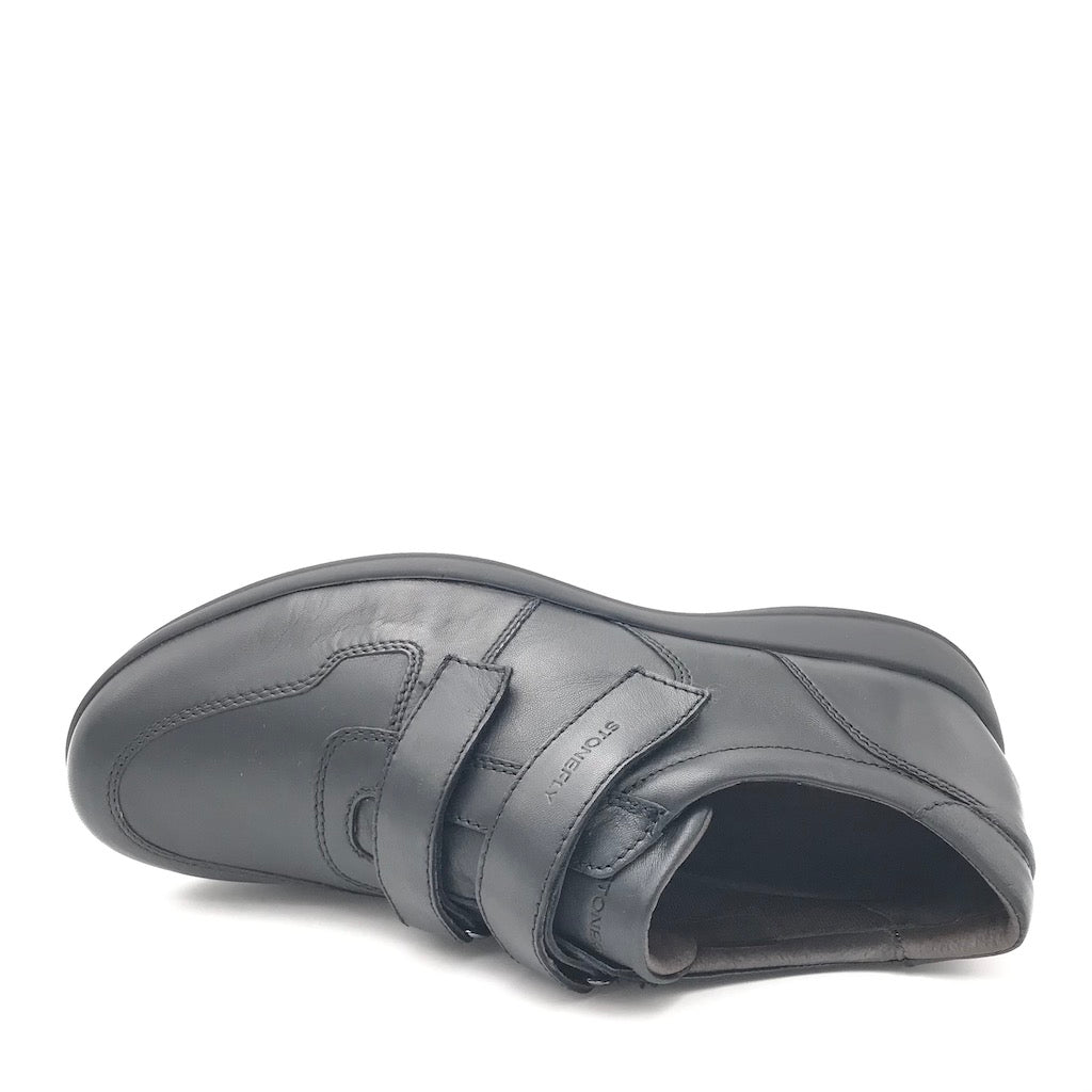 Zulian Calzature Scarpa strappo Season in nappa nera Vendita Calda