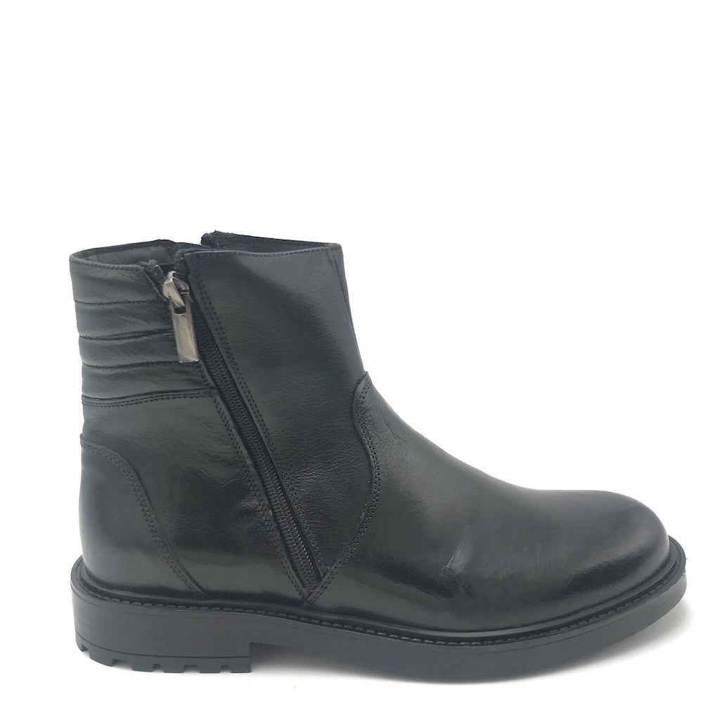 Zulian Calzature Stivaletto in pelle nera Italia