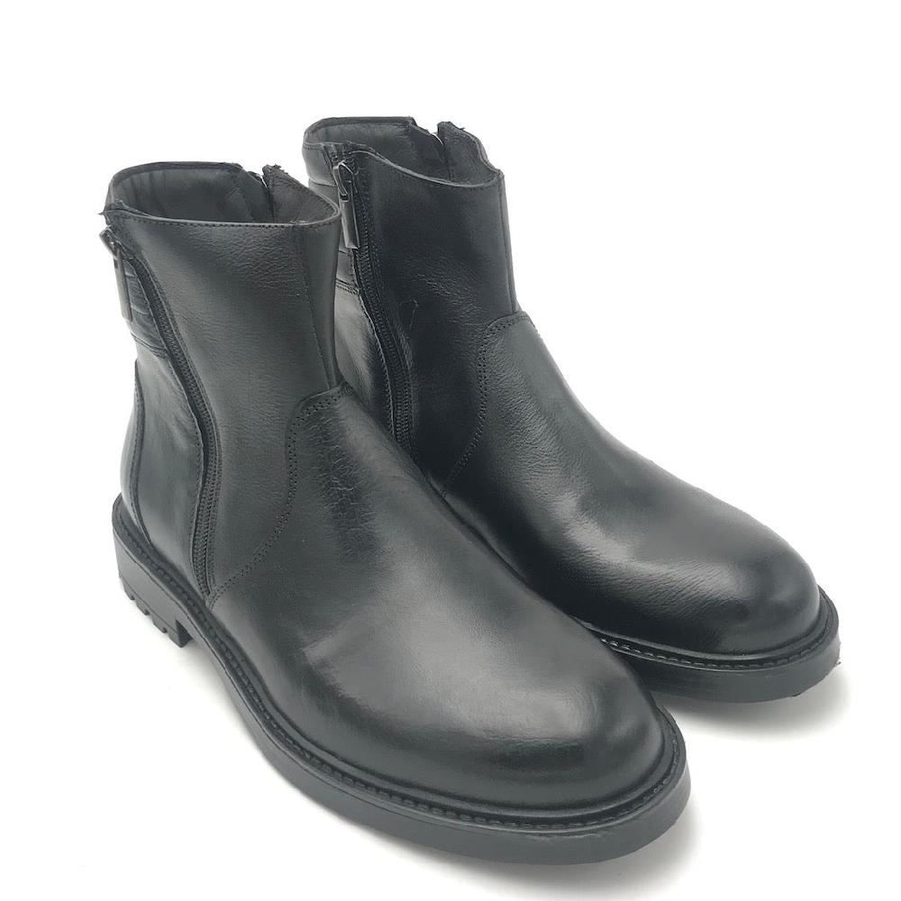 Zulian Calzature Stivaletto in pelle nera Italia
