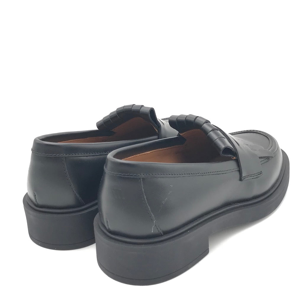 Zulian Calzature Mocassino college frangia in pelle nera Negozi Online