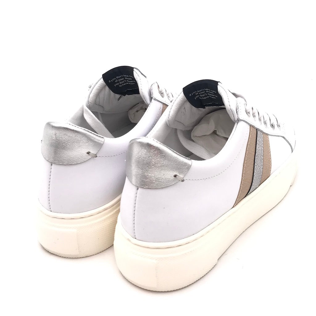 Zulian Calzature Sneakers in pelle bianca Sottocosto