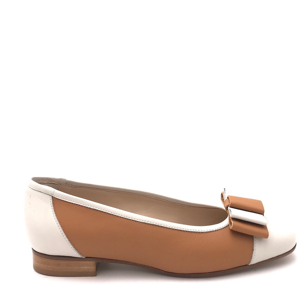 Zulian Calzature Ballerina in pelle cuoio-panna Convenienza
