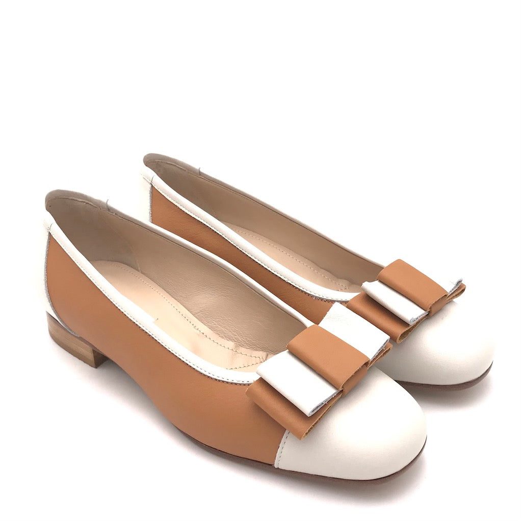 Zulian Calzature Ballerina in pelle cuoio-panna Convenienza