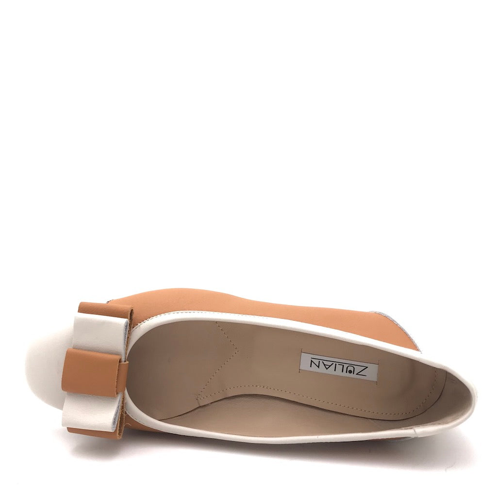 Zulian Calzature Ballerina in pelle cuoio-panna Convenienza