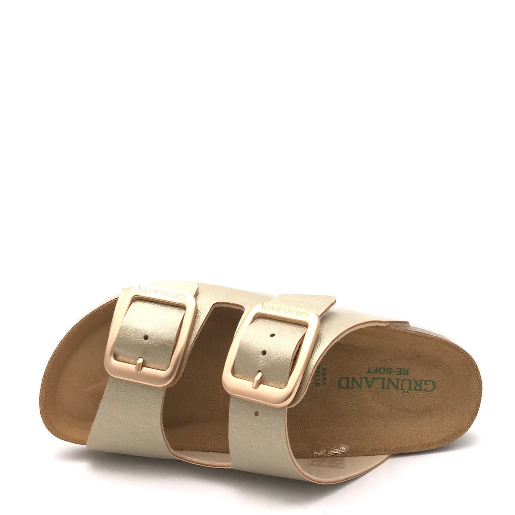 Zulian Calzature Ciabatta Sara doppia fibbia platino Sconti questo mese