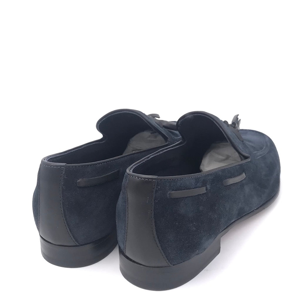 Zulian Calzature Mocassino nappine in velour blu Qualità Garantita