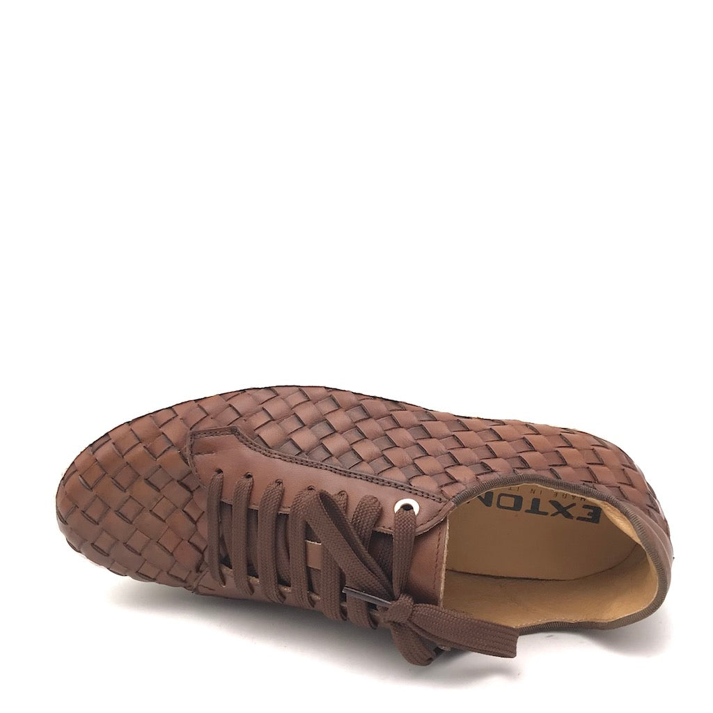 Zulian Calzature Sneakers intrecciata cuoio In Vendita