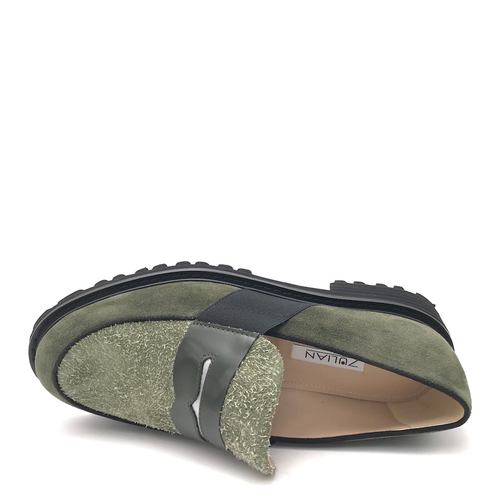 Zulian Calzature Mocassino Lina verde Negozio online di fabbrica