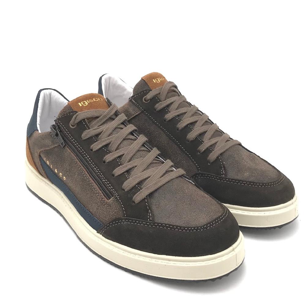 Zulian Calzature Sneakers Santiago camoscio marrone-blu Vendita calda