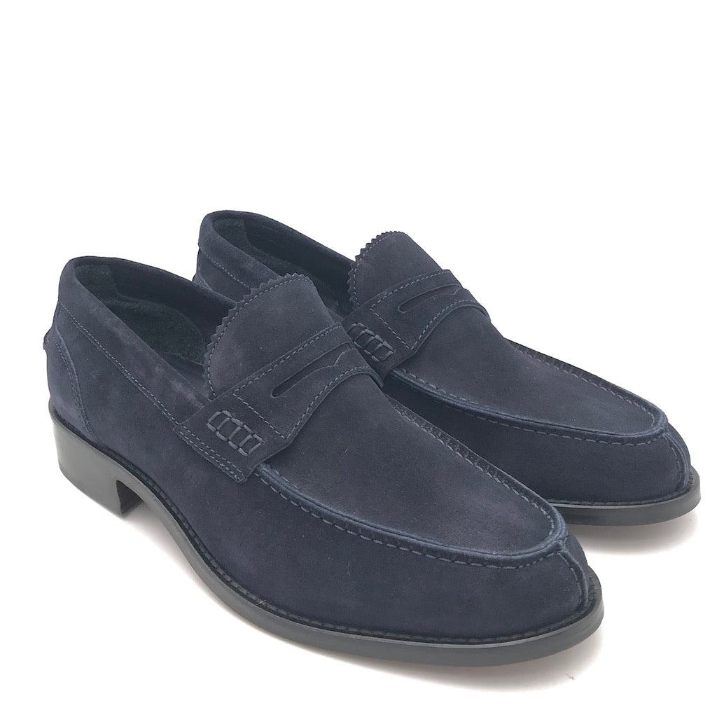 Zulian Calzature Mocassino college in crosta blu Offerte stagionali