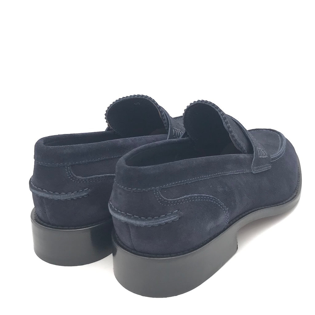 Zulian Calzature Mocassino college in crosta blu Offerte stagionali